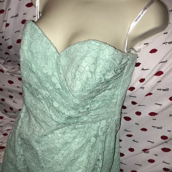David’s Bridal size 10 strapless dress 👗 mint - Picture 3 of 4
